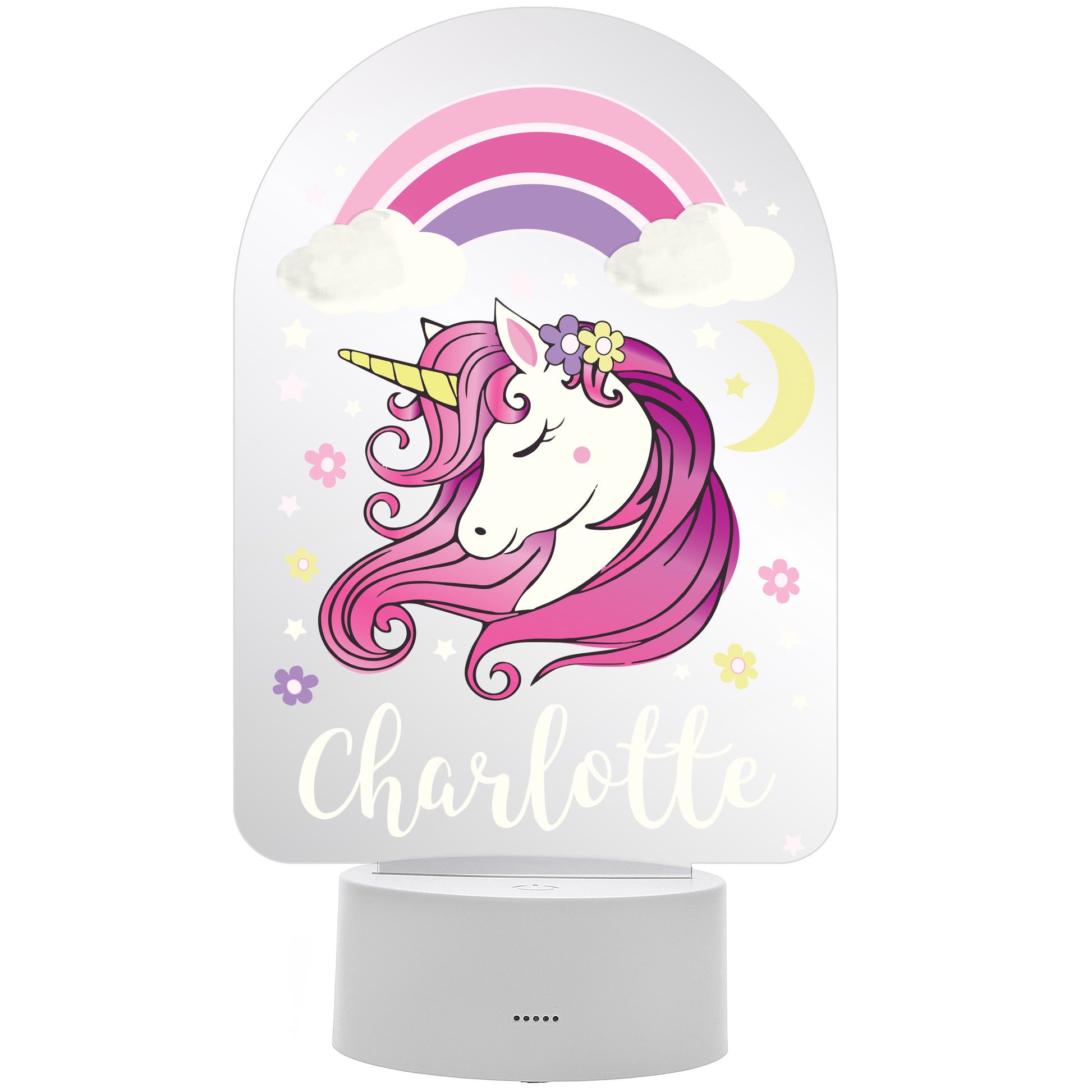 Personalised Pink Unicorn LED Colour Changing Night Light - MK&JD Gifts