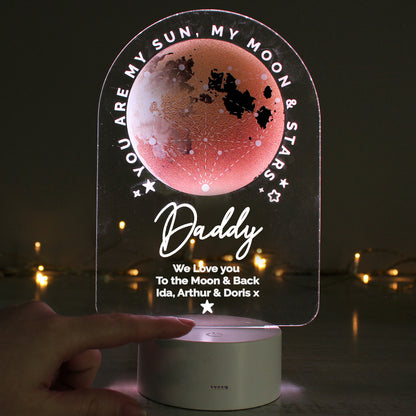 Personalised Sun Moon & Stars LED Colour Changing Night Light - MK&JD Gifts