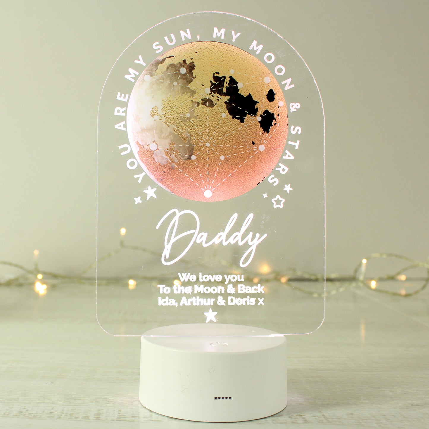 Personalised Sun Moon & Stars LED Colour Changing Night Light - MK&JD Gifts