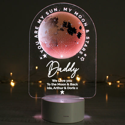 Personalised Sun Moon & Stars LED Colour Changing Night Light - MK&JD Gifts