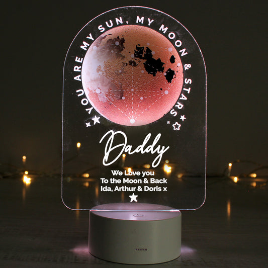 Personalised Sun Moon & Stars LED Colour Changing Night Light - MK&JD Gifts