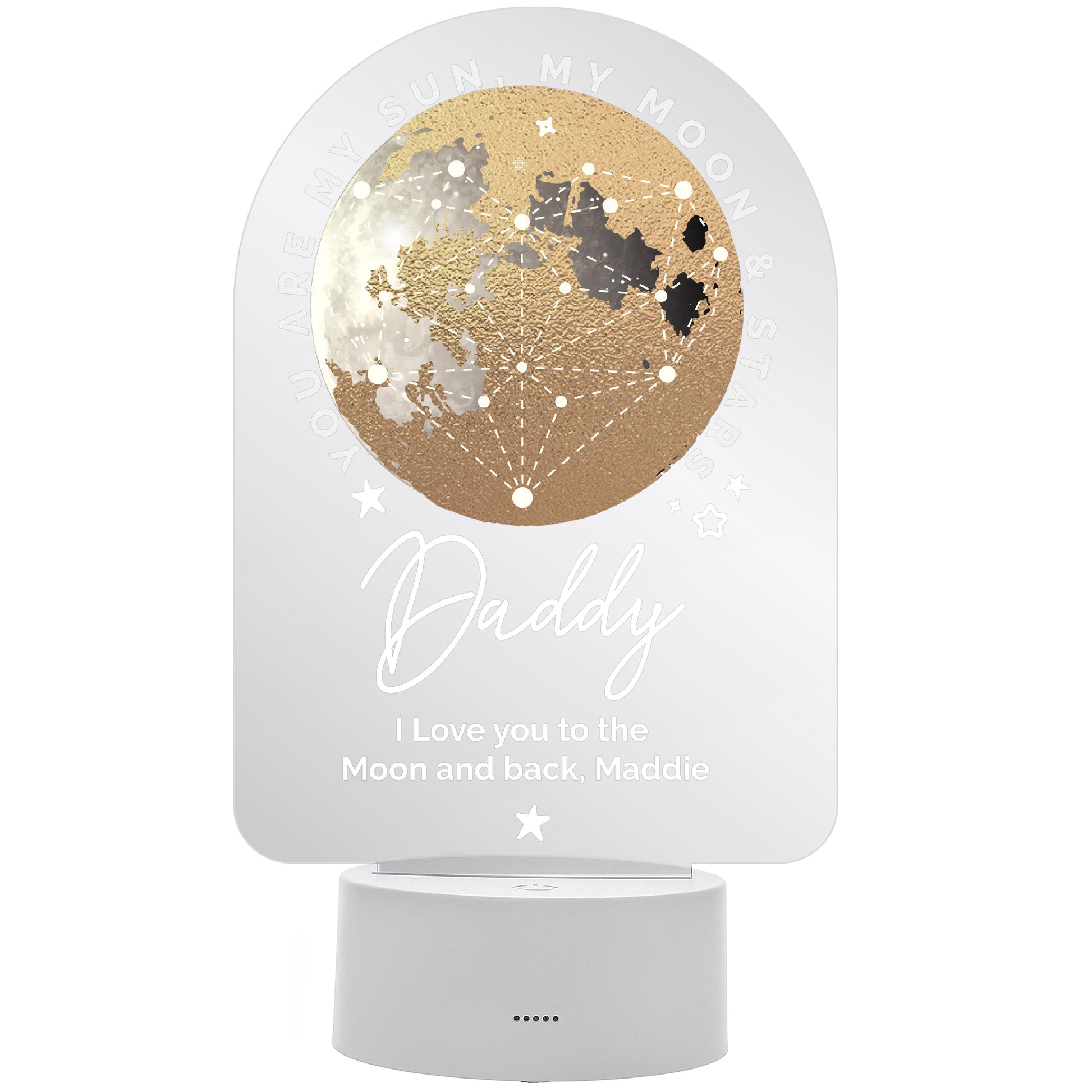 Personalised Sun Moon & Stars LED Colour Changing Night Light - MK&JD Gifts