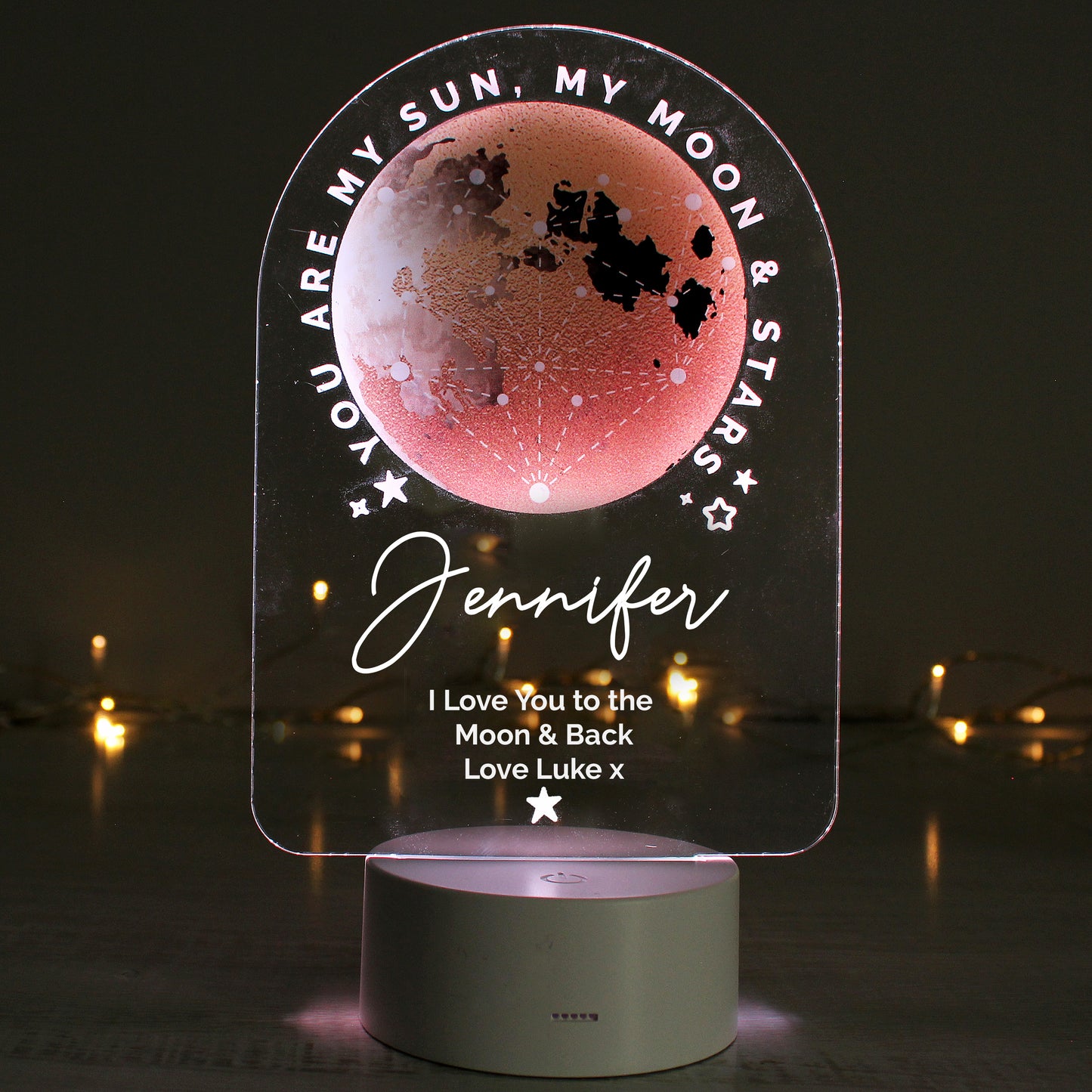 Personalised Sun Moon & Stars LED Colour Changing Night Light - MK&JD Gifts