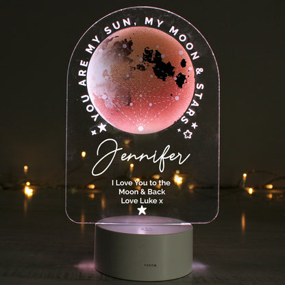 Personalised Sun Moon & Stars LED Colour Changing Night Light - MK&JD Gifts