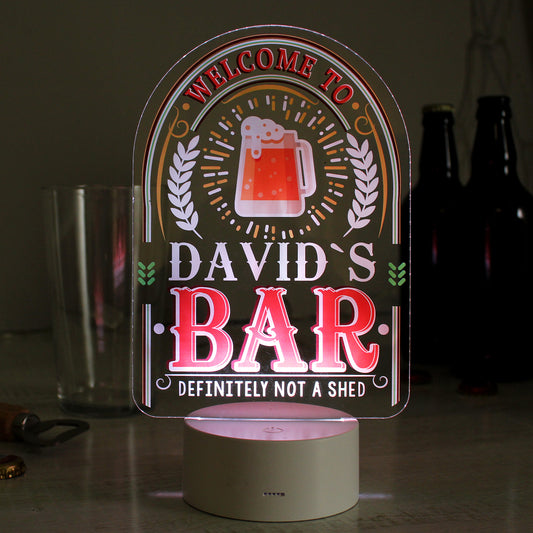 Personalised LED Colour Changing Bar Sign - MK&JD Gifts