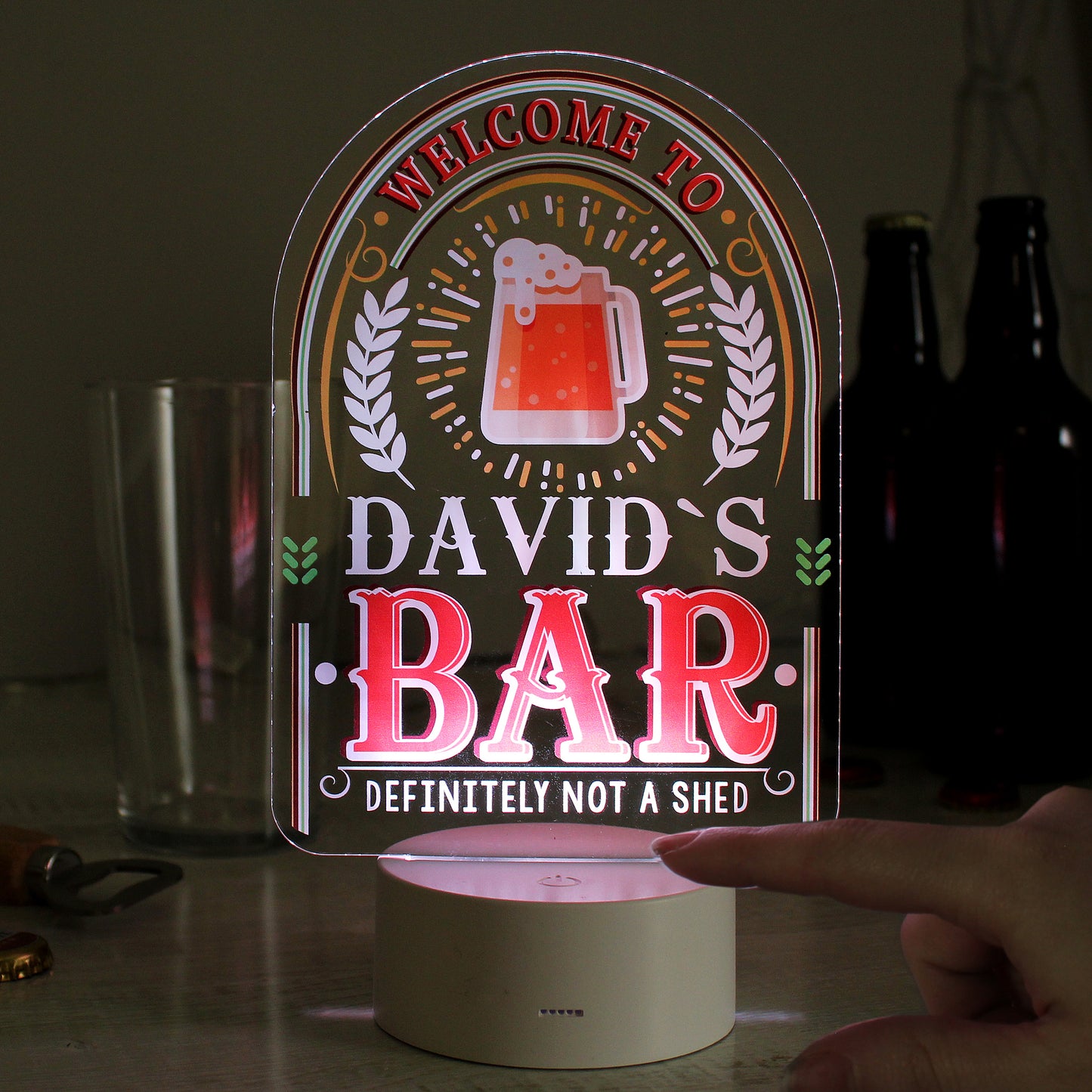 Personalised LED Colour Changing Bar Sign - MK&JD Gifts