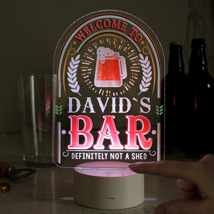 Personalised LED Colour Changing Bar Sign - MK&JD Gifts