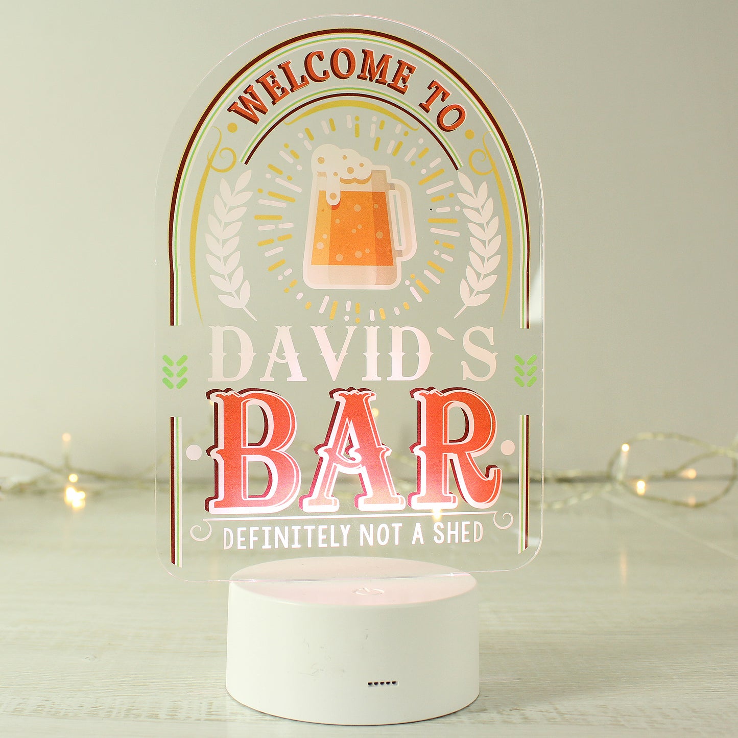 Personalised LED Colour Changing Bar Sign - MK&JD Gifts