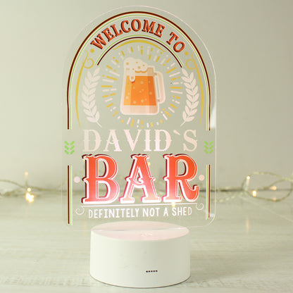 Personalised LED Colour Changing Bar Sign - MK&JD Gifts