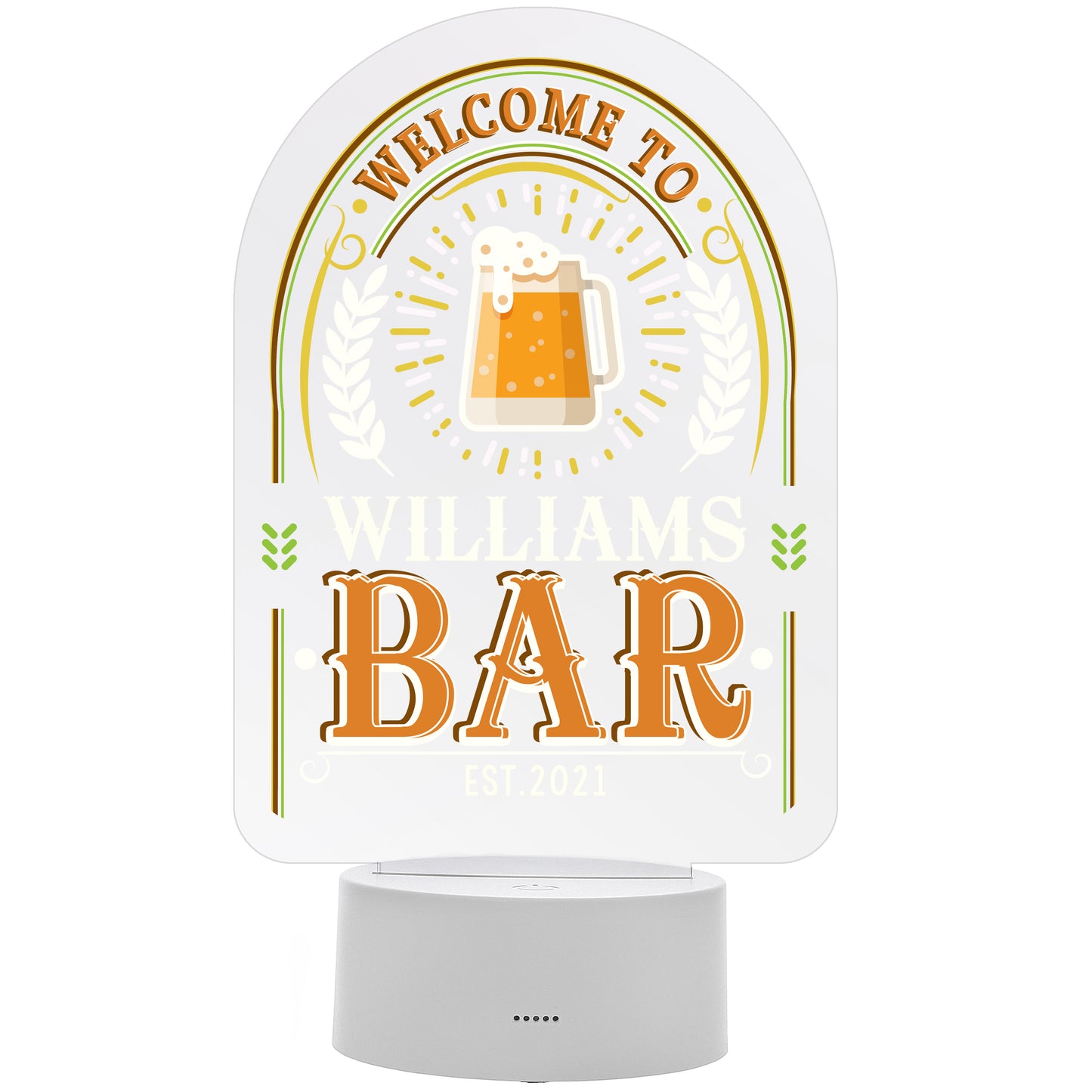 Personalised LED Colour Changing Bar Sign - MK&JD Gifts
