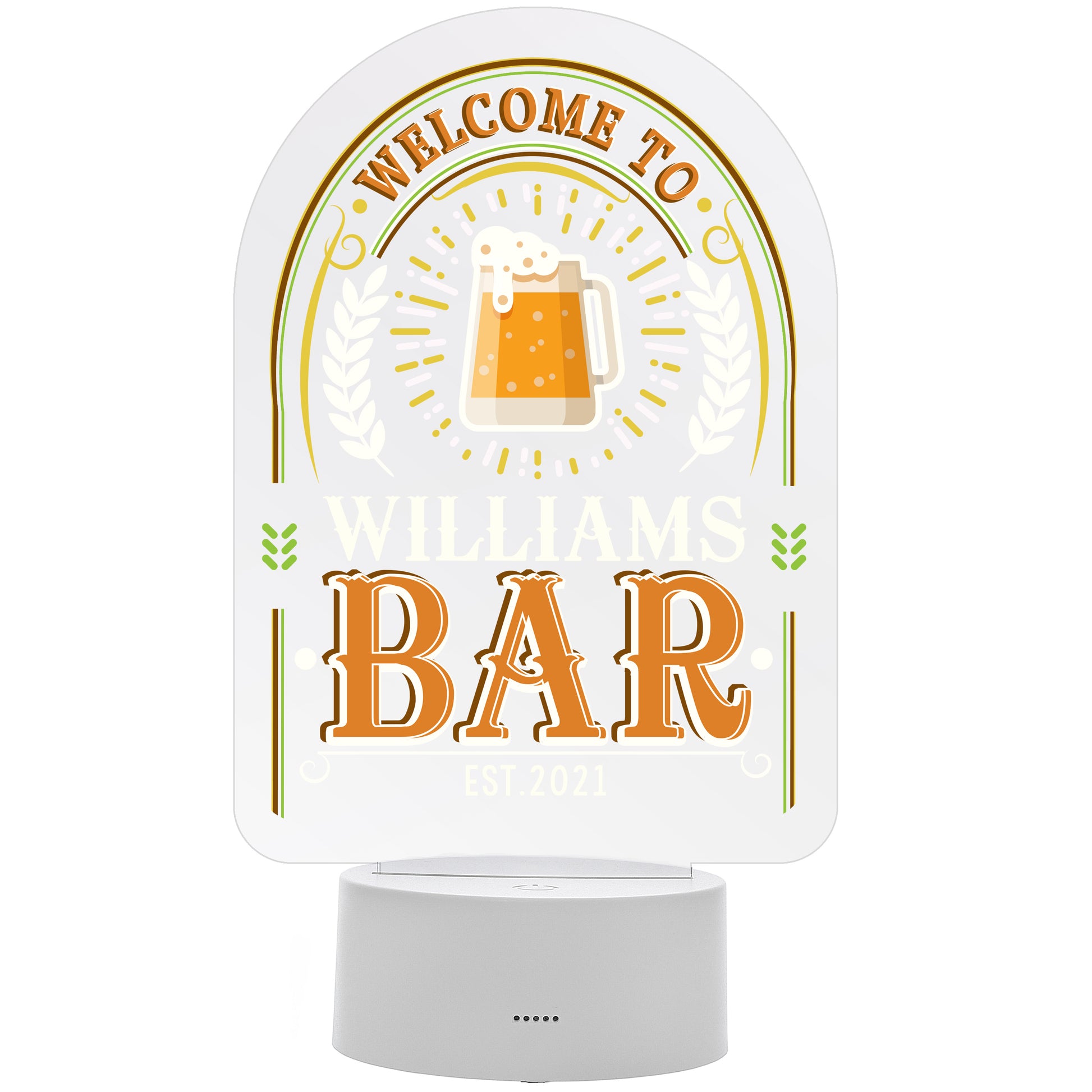 Personalised LED Colour Changing Bar Sign - MK&JD Gifts