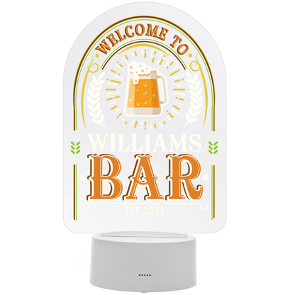 Personalised LED Colour Changing Bar Sign - MK&JD Gifts
