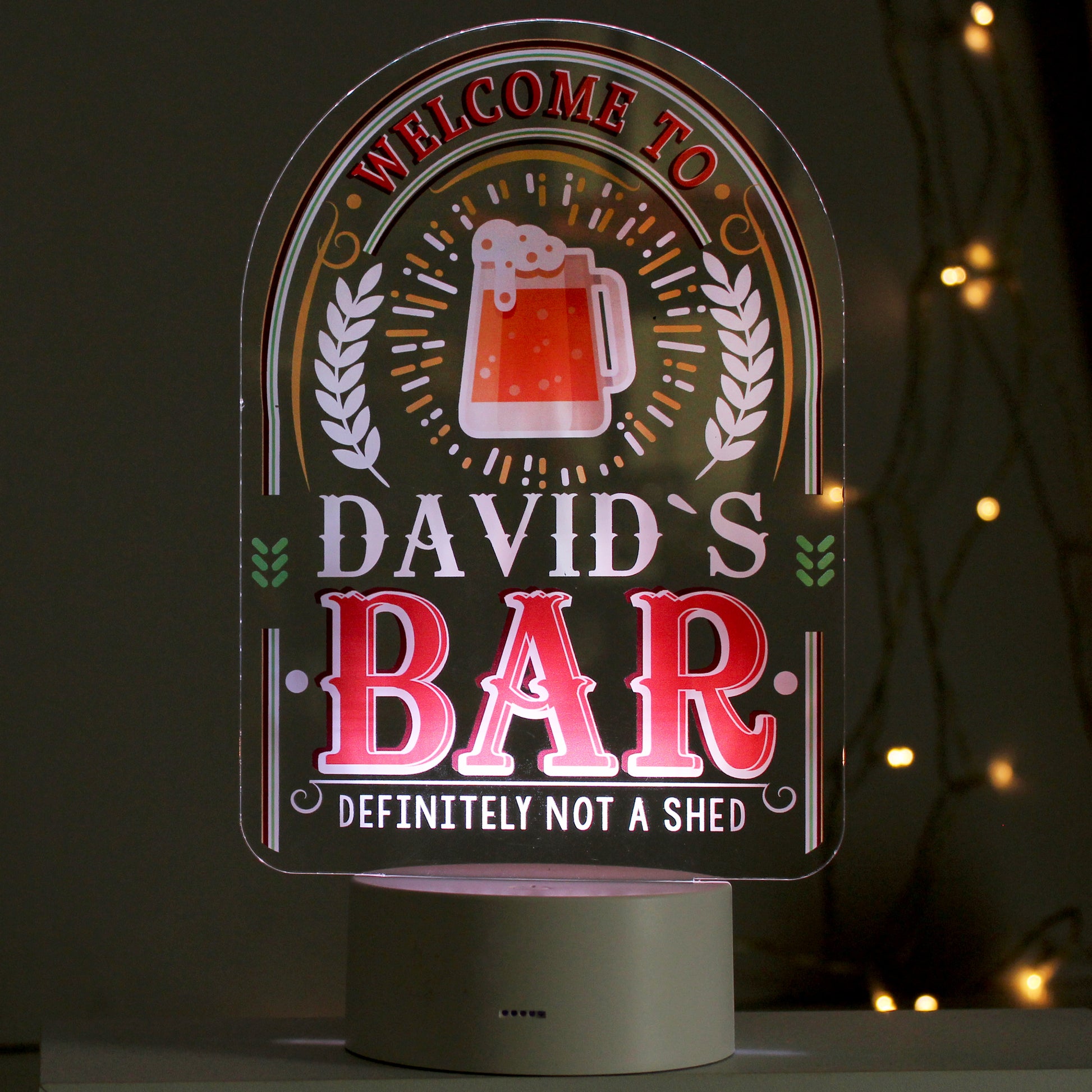 Personalised LED Colour Changing Bar Sign - MK&JD Gifts
