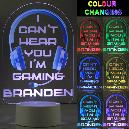 Personalised Blue Gaming LED Colour Changing Night Light - MK&JD Gifts