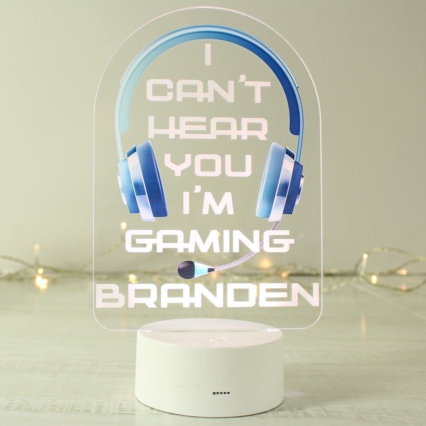 Personalised Blue Gaming LED Colour Changing Night Light - MK&JD Gifts