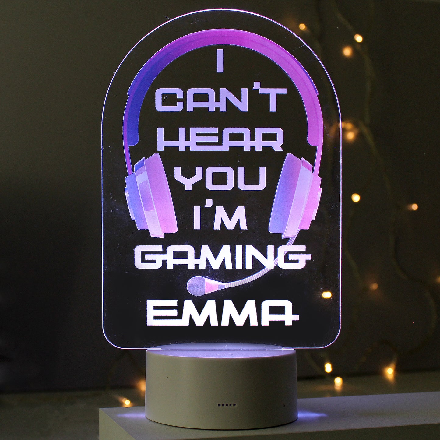 Personalised Pink Gaming LED Colour Changing Night Light - MK&JD Gifts