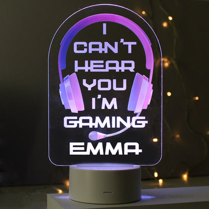 Personalised Pink Gaming LED Colour Changing Night Light - MK&JD Gifts