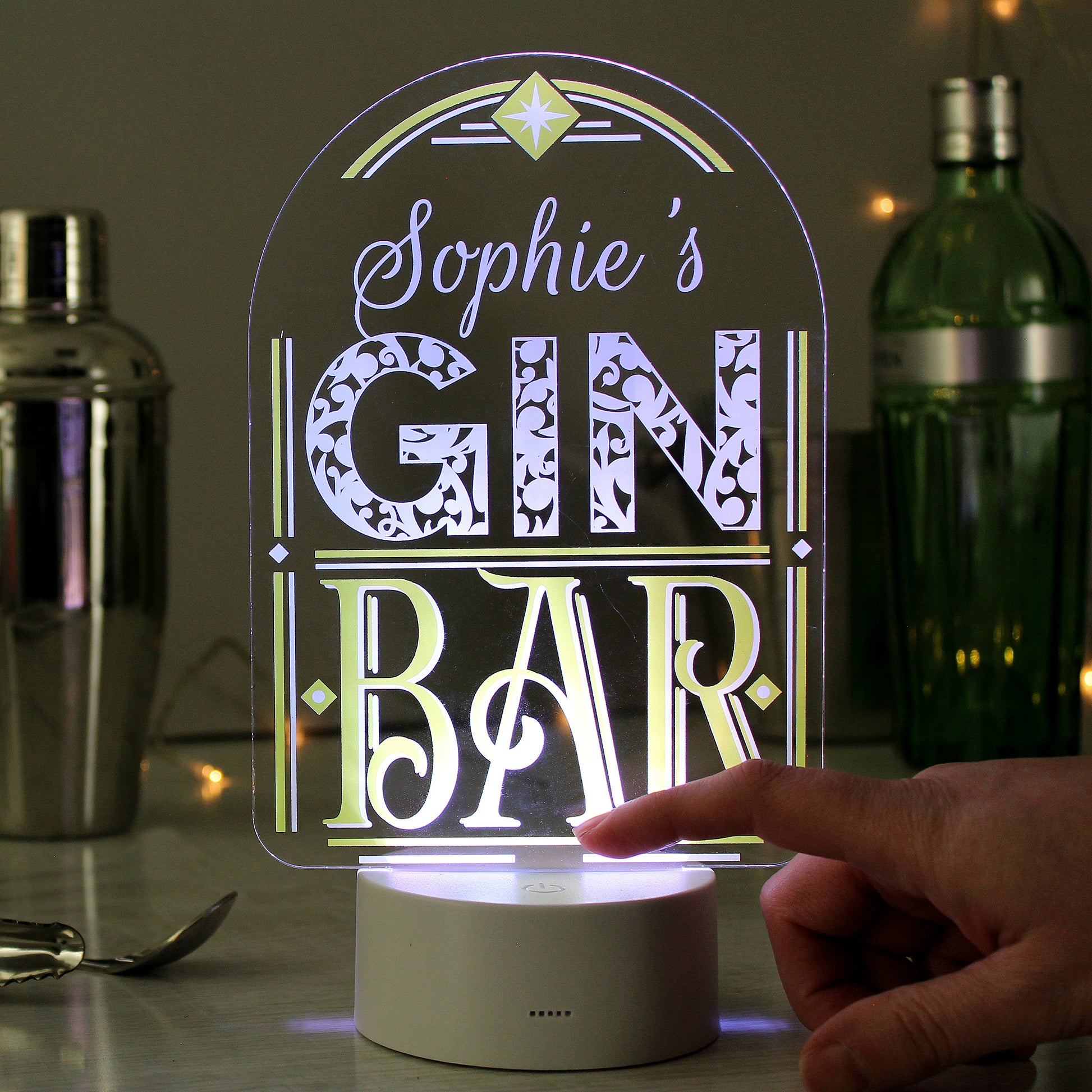 Personalised LED Colour Changing Gin Bar Sign - MK&JD Gifts