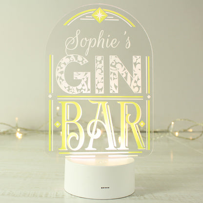 Personalised LED Colour Changing Gin Bar Sign - MK&JD Gifts