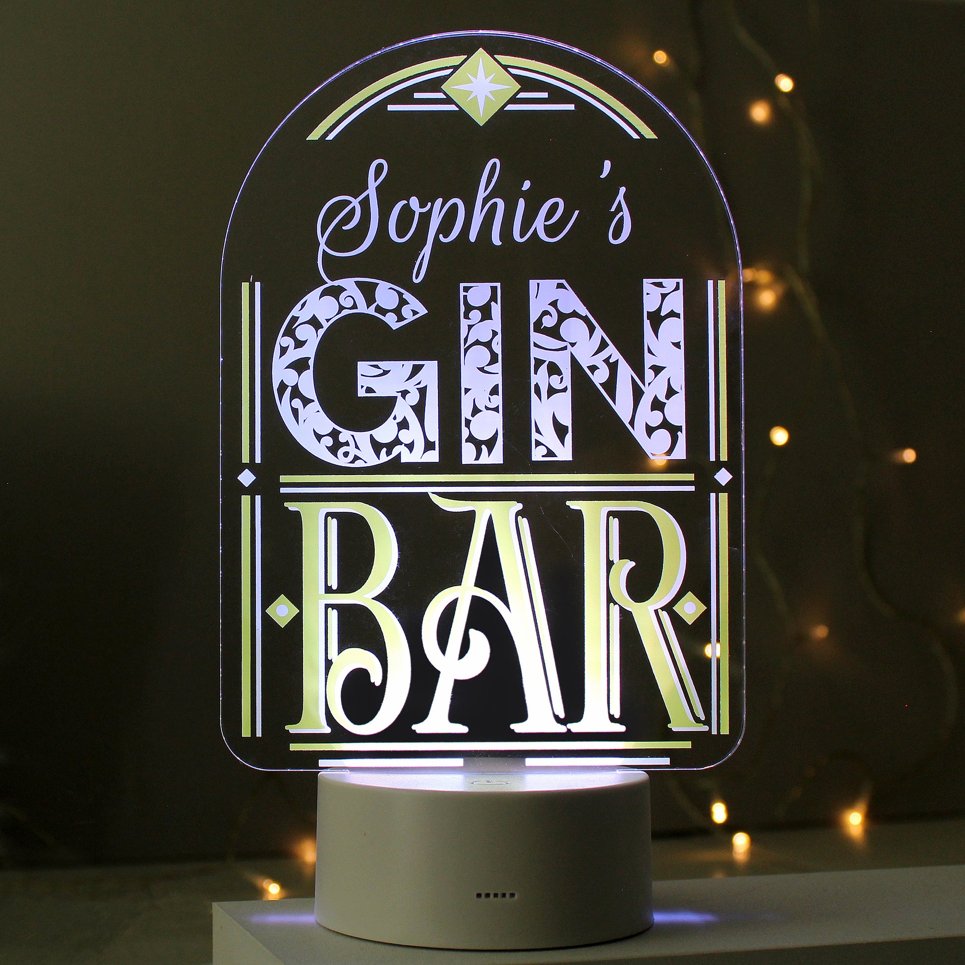 Personalised LED Colour Changing Gin Bar Sign - MK&JD Gifts