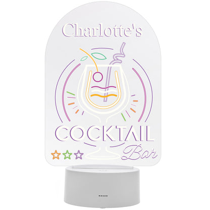 Personalised LED Colour Changing Cocktail Bar Sign - MK&JD Gifts