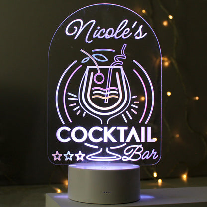 Personalised LED Colour Changing Cocktail Bar Sign - MK&JD Gifts
