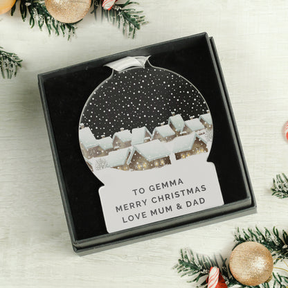 Personalised Christmas Home Acrylic Snowglobe Decoration - MK&JD Gifts