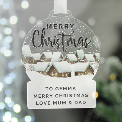 Personalised Christmas Home Acrylic Snowglobe Decoration - MK&JD Gifts