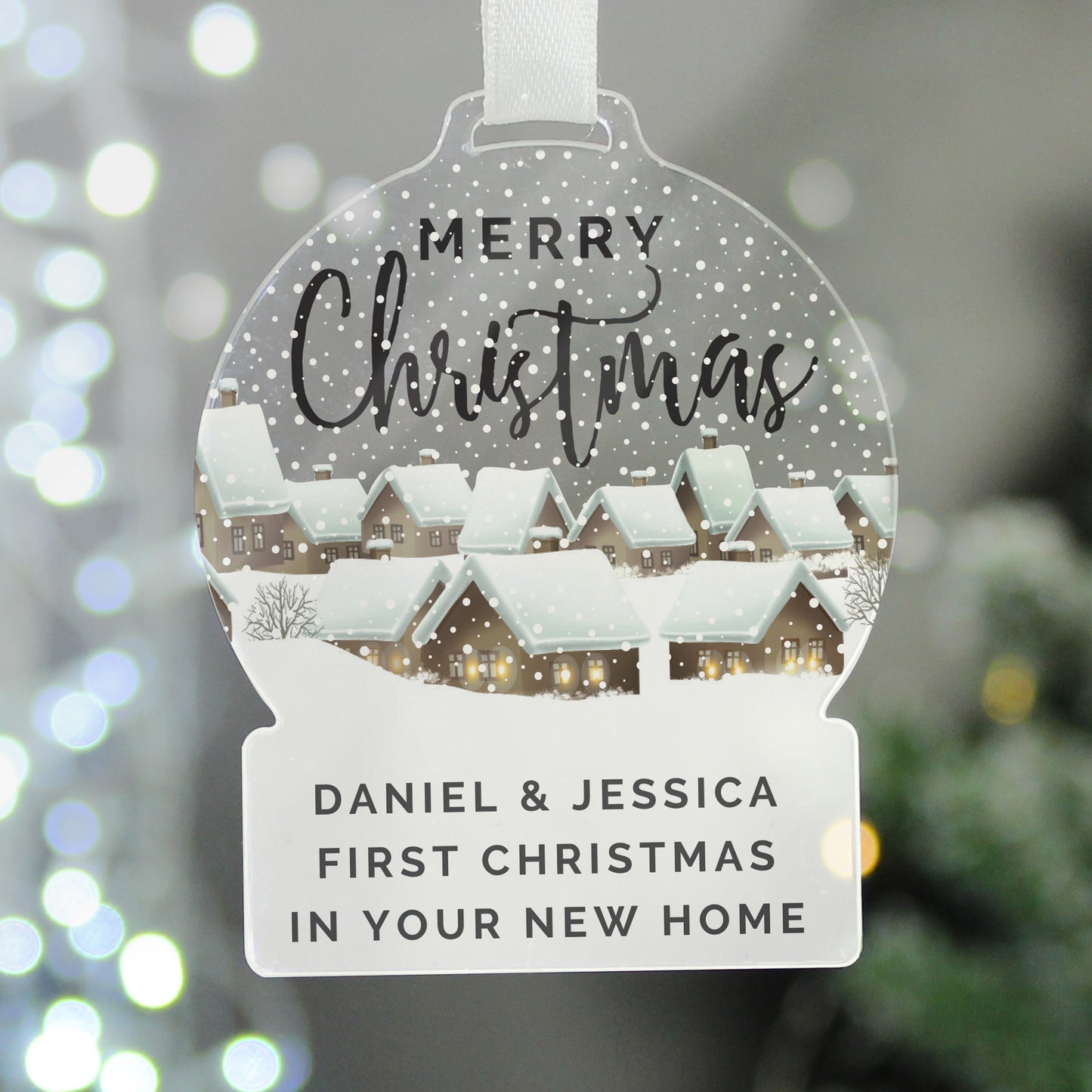 Personalised Christmas Home Acrylic Snowglobe Decoration - MK&JD Gifts