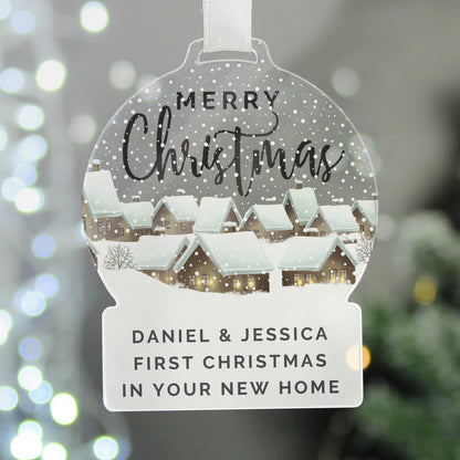 Personalised Christmas Home Acrylic Snowglobe Decoration - MK&JD Gifts