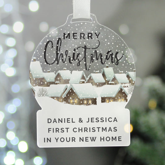 Personalised Christmas Home Acrylic Snowglobe Decoration - MK&JD Gifts