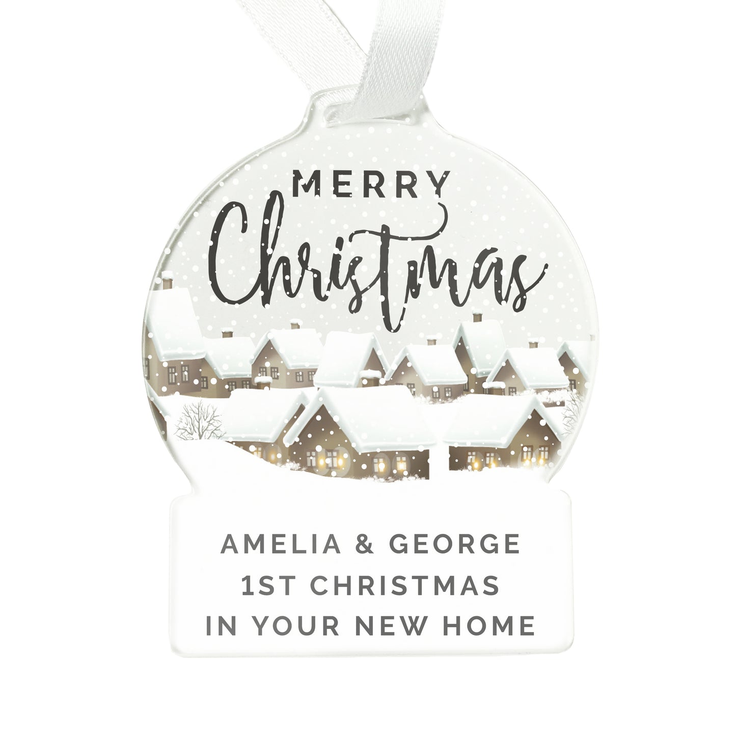 Personalised Christmas Home Acrylic Snowglobe Decoration - MK&JD Gifts