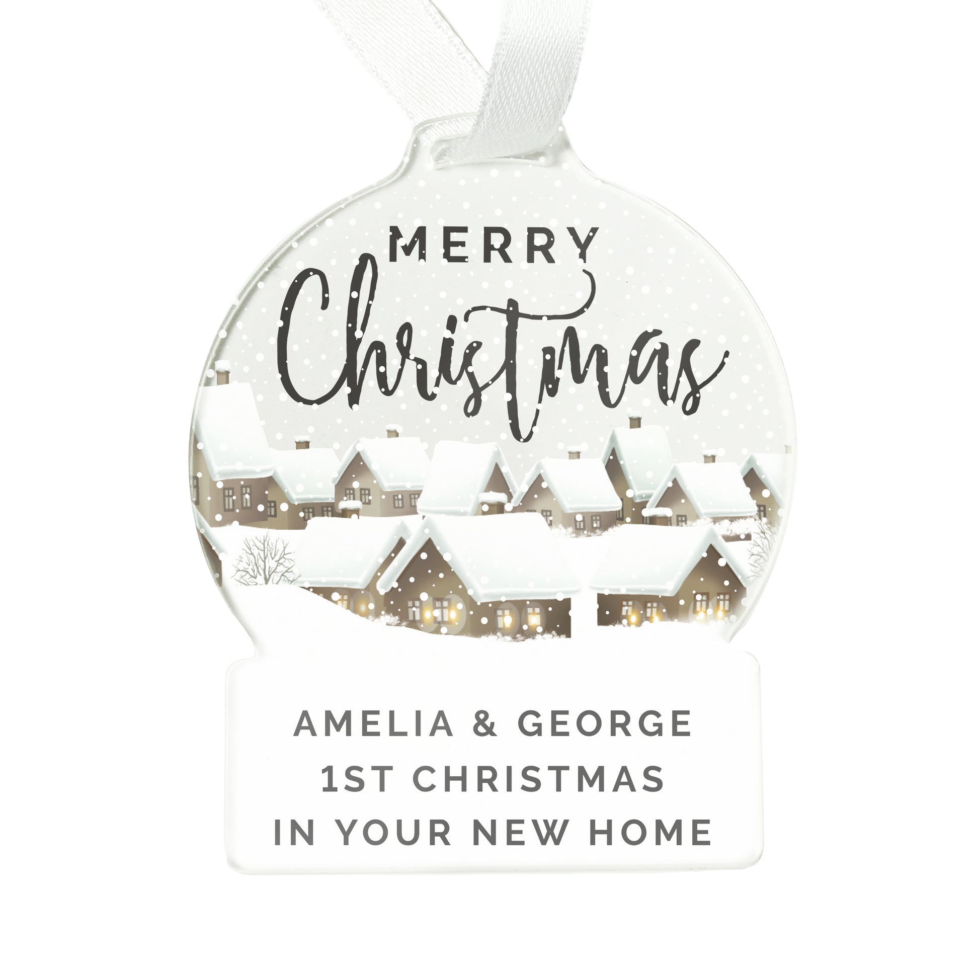Personalised Christmas Home Acrylic Snowglobe Decoration - MK&JD Gifts
