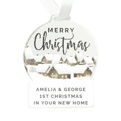 Personalised Christmas Home Acrylic Snowglobe Decoration - MK&JD Gifts