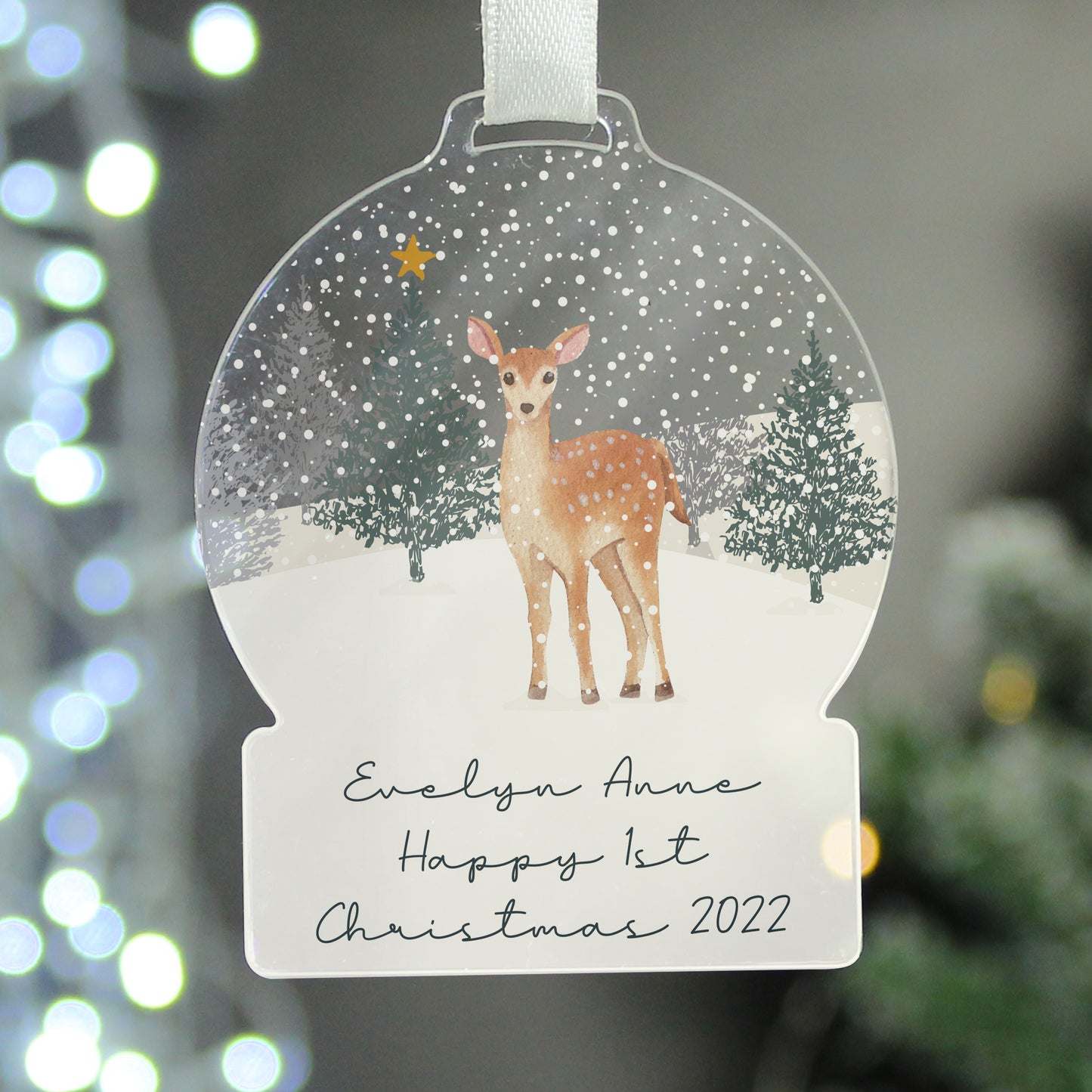 Personalised A Winter's Night Acrylic Snowglobe Decoration - MK&JD Gifts