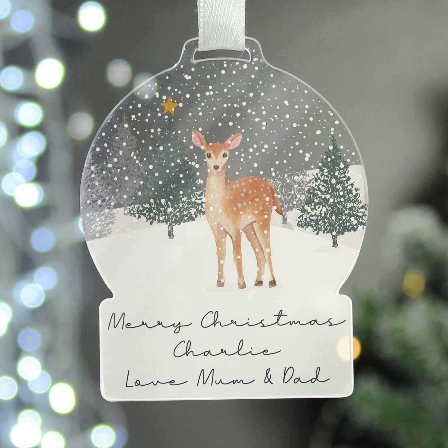 Personalised A Winter's Night Acrylic Snowglobe Decoration - MK&JD Gifts