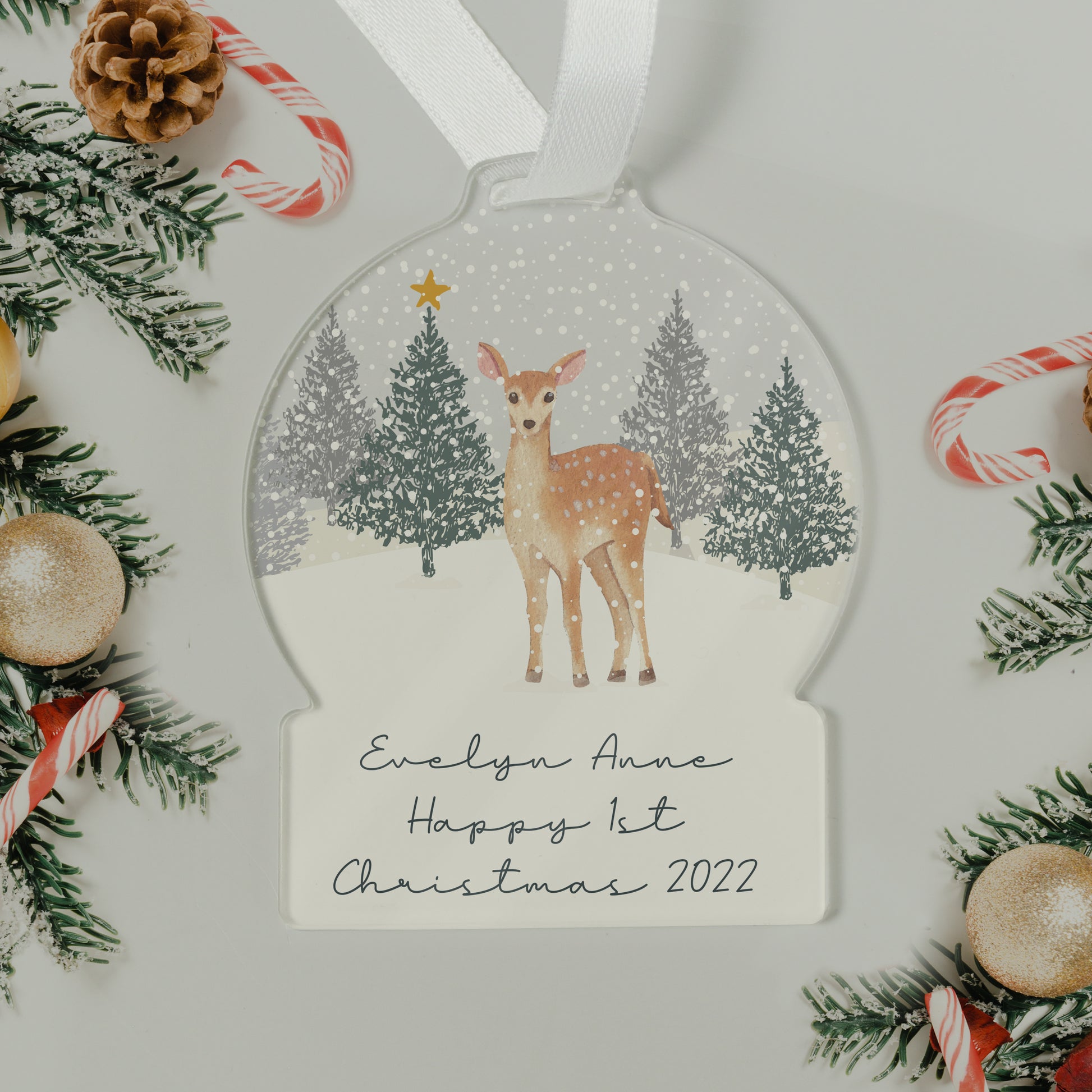 Personalised A Winter's Night Acrylic Snowglobe Decoration - MK&JD Gifts