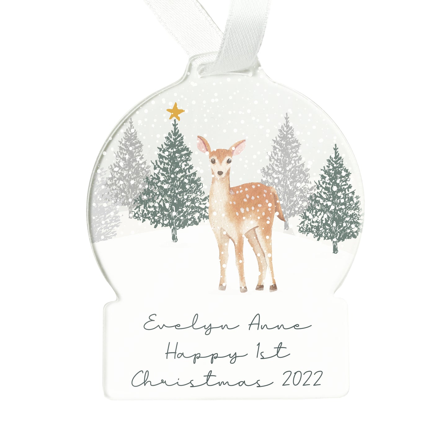Personalised A Winter's Night Acrylic Snowglobe Decoration - MK&JD Gifts