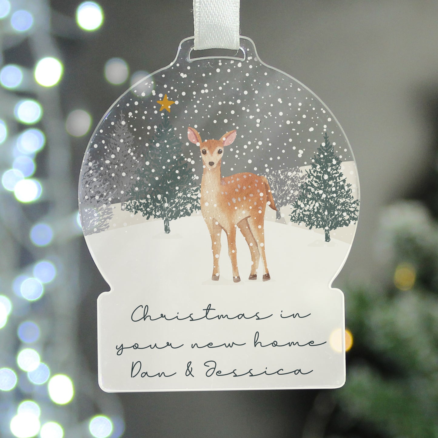 Personalised A Winter's Night Acrylic Snowglobe Decoration - MK&JD Gifts