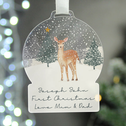 Personalised A Winter's Night Acrylic Snowglobe Decoration - MK&JD Gifts