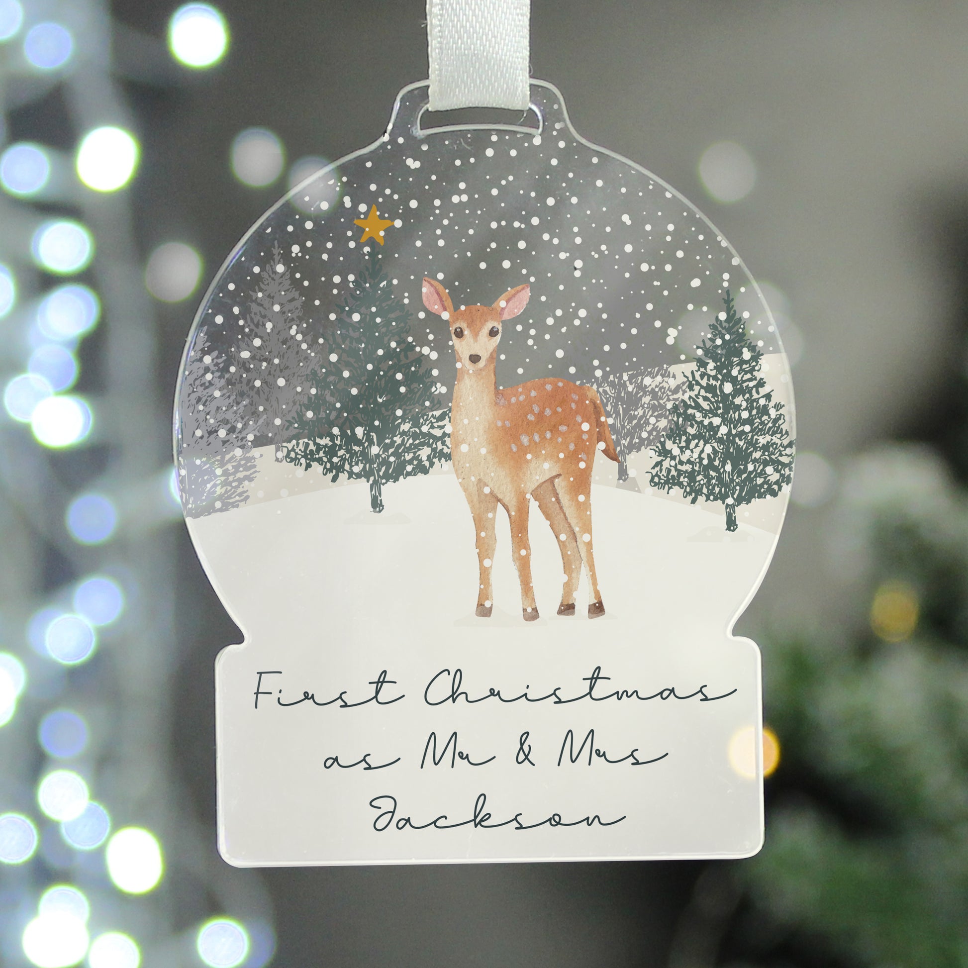 Personalised A Winter's Night Acrylic Snowglobe Decoration - MK&JD Gifts