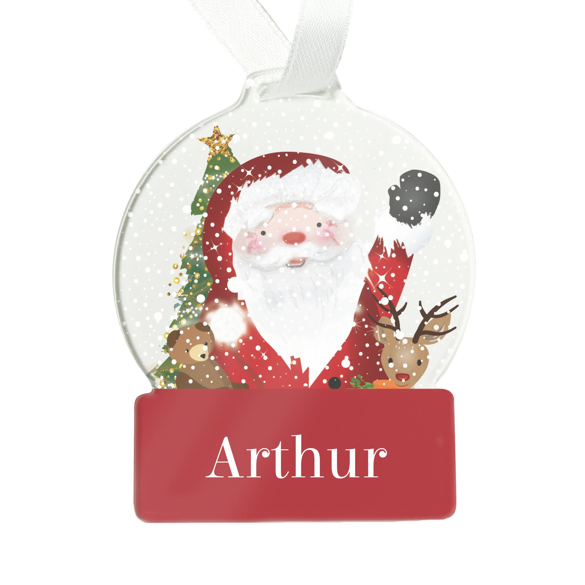 Personalised Santa Acrylic Snowglobe Decoration - MK&JD Gifts