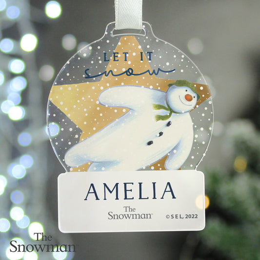 Personalised The Snowman Acrylic Decoration - MK&JD Gifts