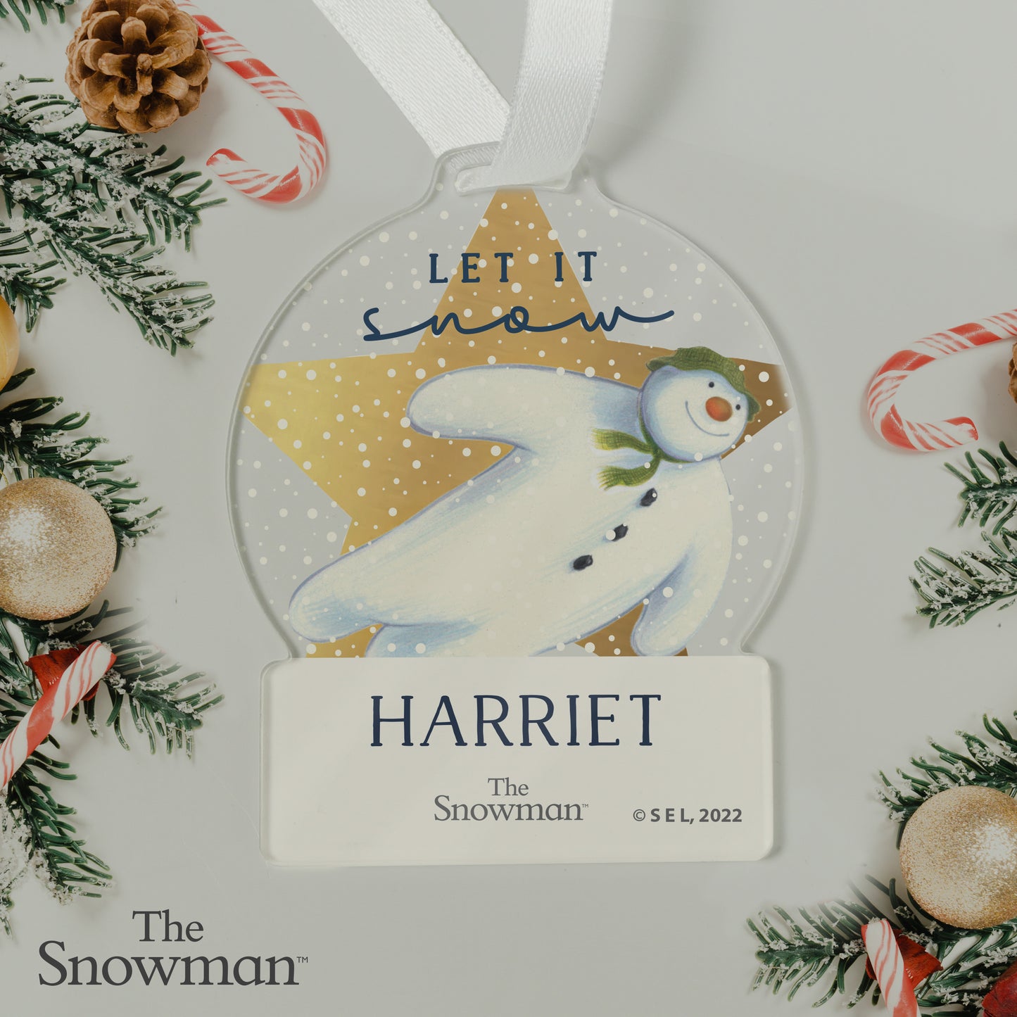 Personalised The Snowman Acrylic Decoration - MK&JD Gifts