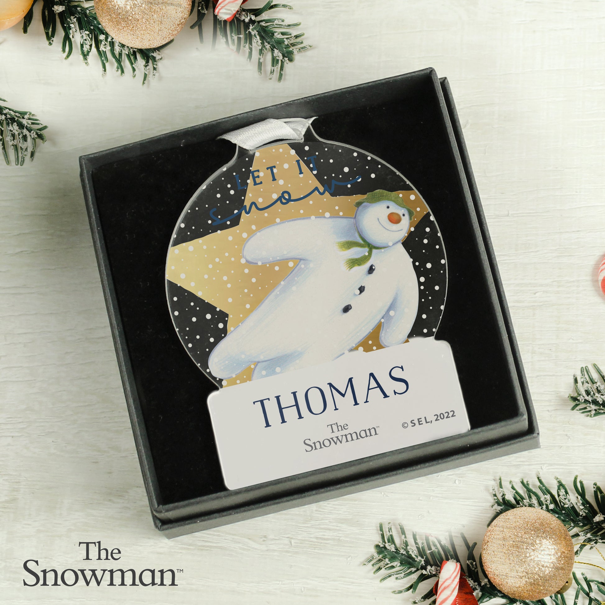 Personalised The Snowman Acrylic Decoration - MK&JD Gifts