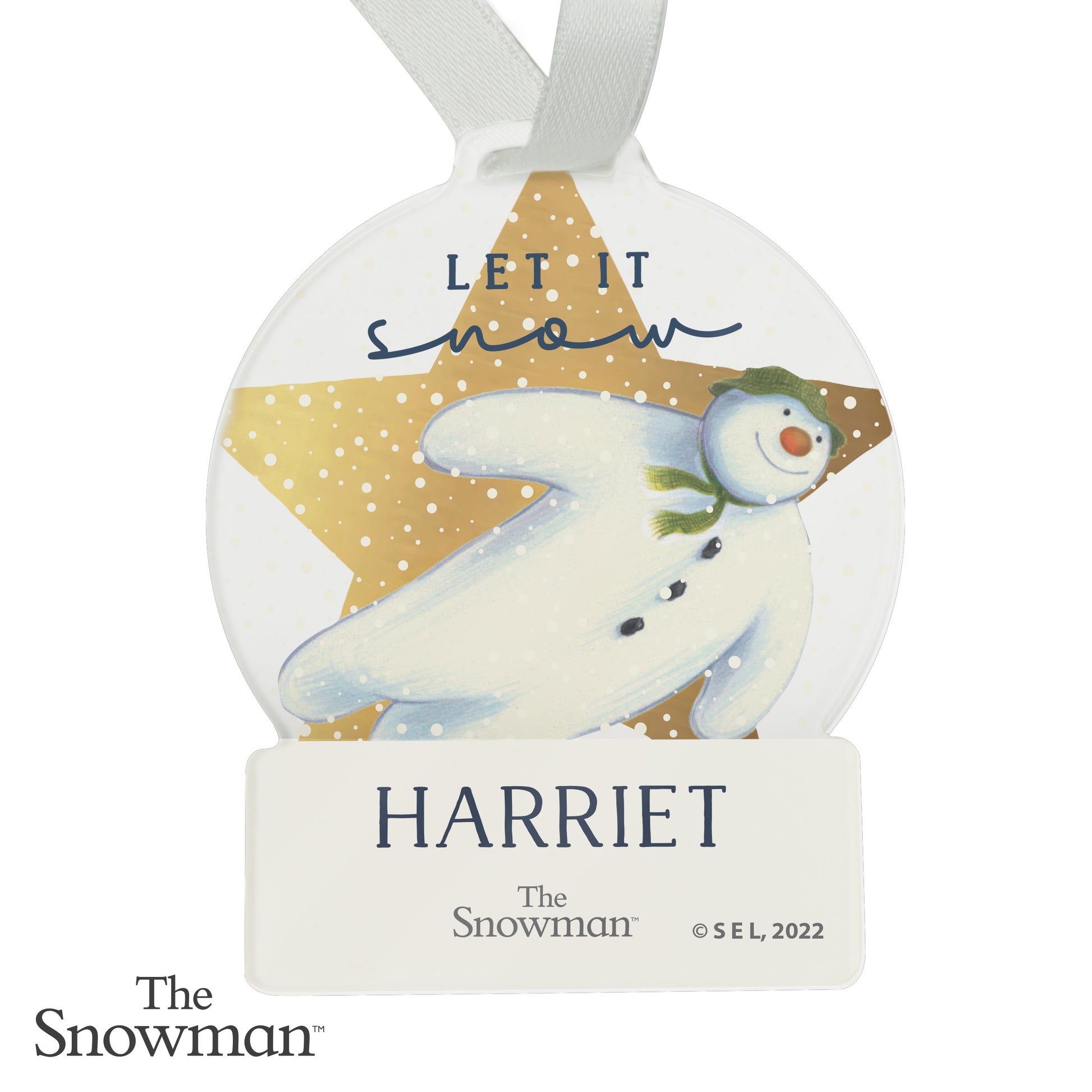 Personalised The Snowman Acrylic Decoration - MK&JD Gifts