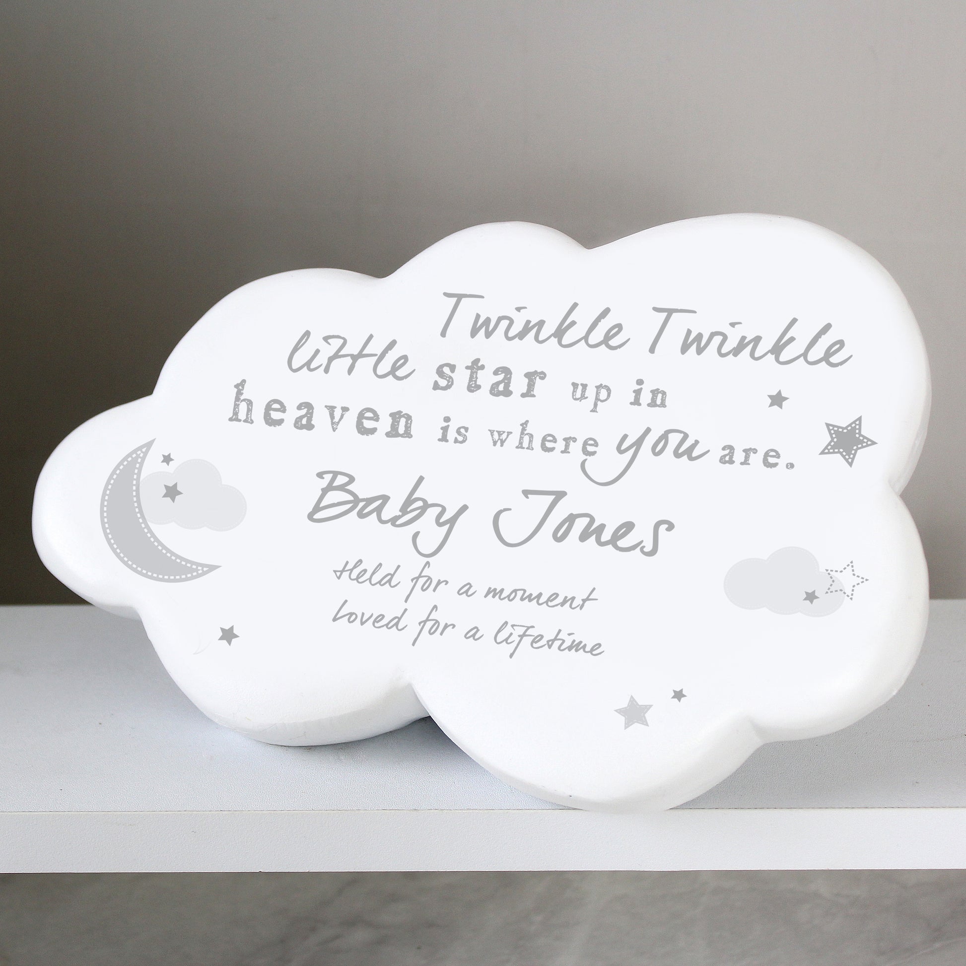 Personalised Twinkle Twinkle Resin Memorial Cloud - MK&JD Gifts