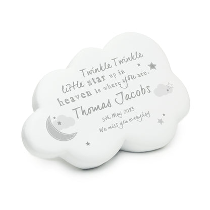 Personalised Twinkle Twinkle Resin Memorial Cloud - MK&JD Gifts