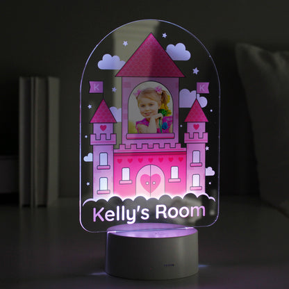 Personalised Pink Castle Photo Upload LED Colour Changing Night Light - MK&JD Gifts