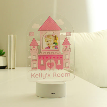 Personalised Pink Castle Photo Upload LED Colour Changing Night Light - MK&JD Gifts